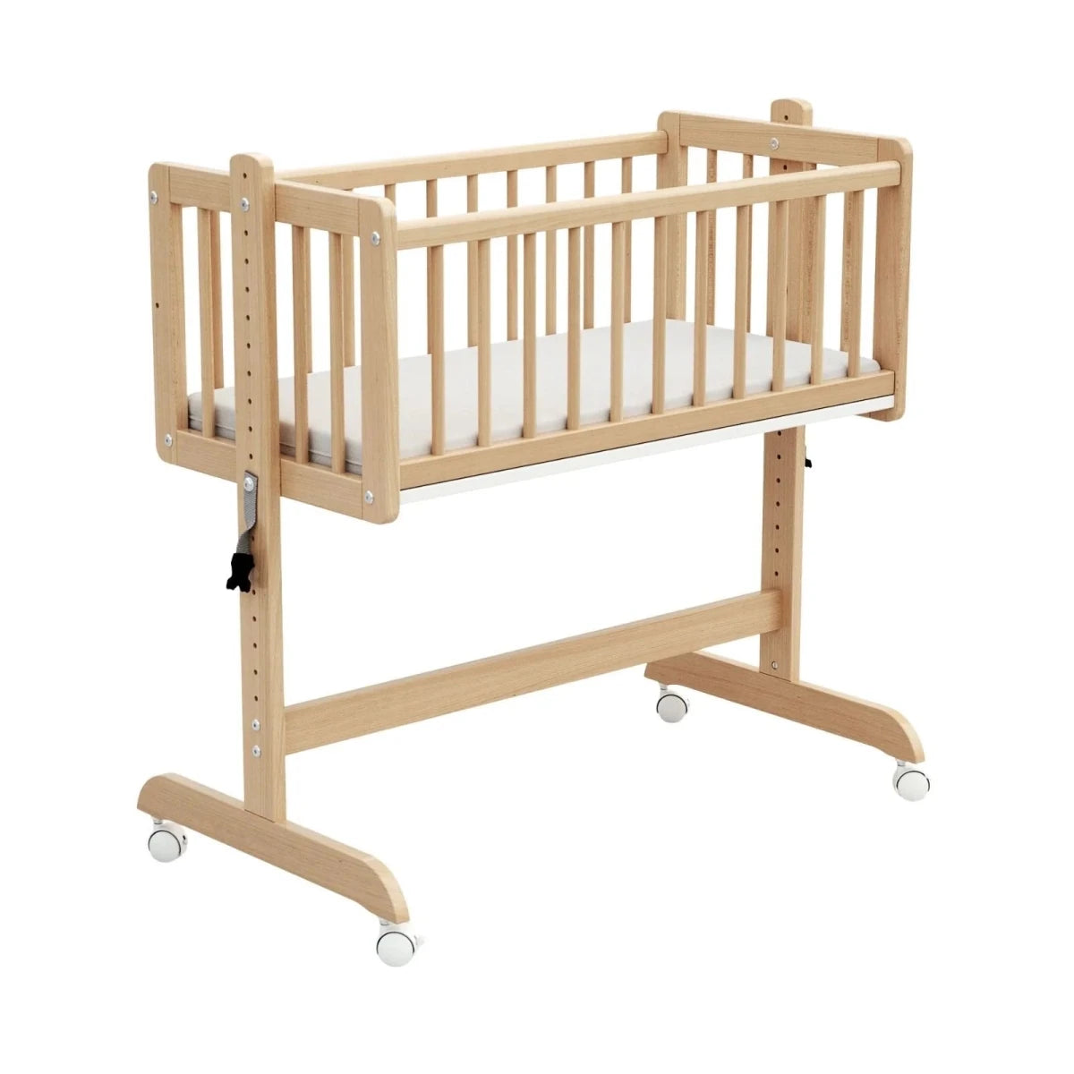 WeBaby Nino Wooden Convertible Sleeping Crib - Varnished Beech Varnished Beech - ebebek