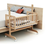 WeBaby Nino Wooden Convertible Sleeping Crib - Varnished Beech Varnished Beech - ebebek