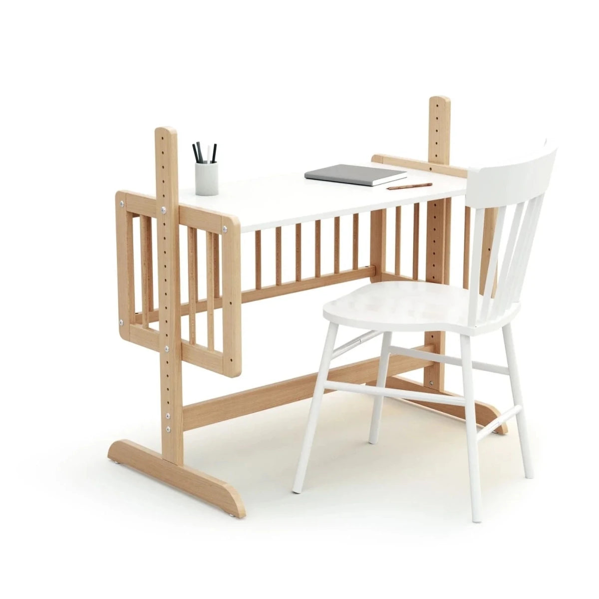 WeBaby Nino Wooden Convertible Sleeping Crib - Varnished Beech Varnished Beech - ebebek