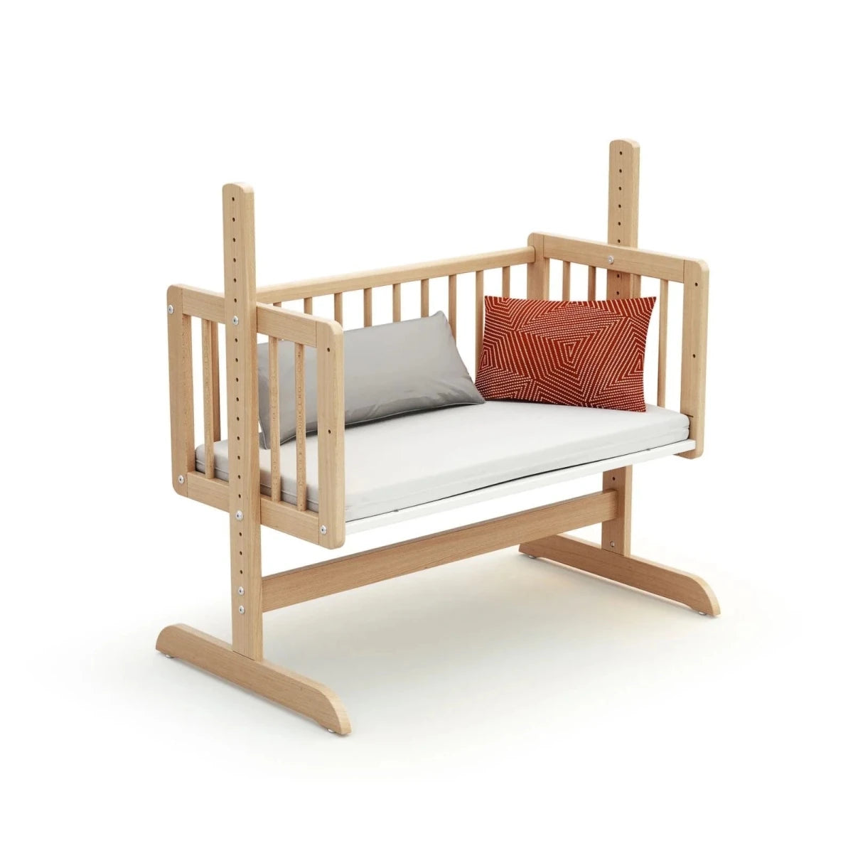 WeBaby Nino Wooden Convertible Sleeping Crib - Varnished Beech Varnished Beech - ebebek