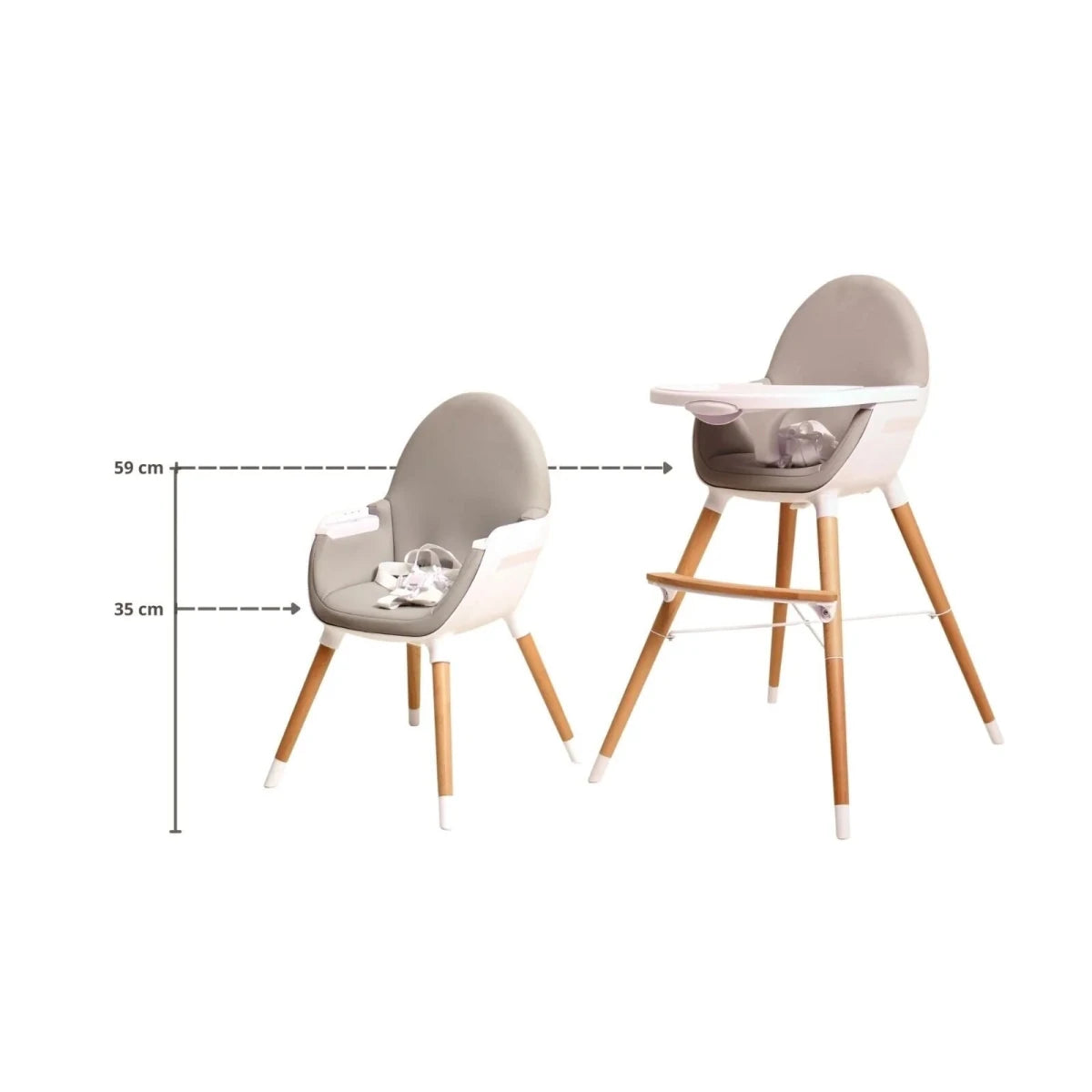 WeBaby Adjustable Highchair - White & Gray - ebebek