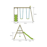 TP Forest Multiplay Wooden Double Swing Set & Slide - ebebek