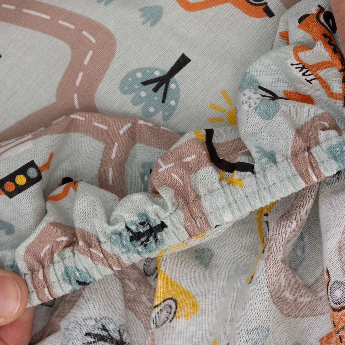 Baby Boy Sheet Set Vehicle Print - Green Green - ebebek