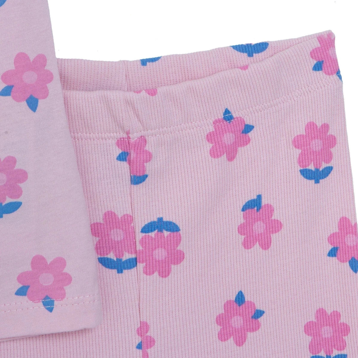 HelloBaby Girls Blouse & Leggings Set Floral Print Ditsy Flower Crew Neck Full Length Short Sleeve - Pink Printed Pink Printed - ebebek