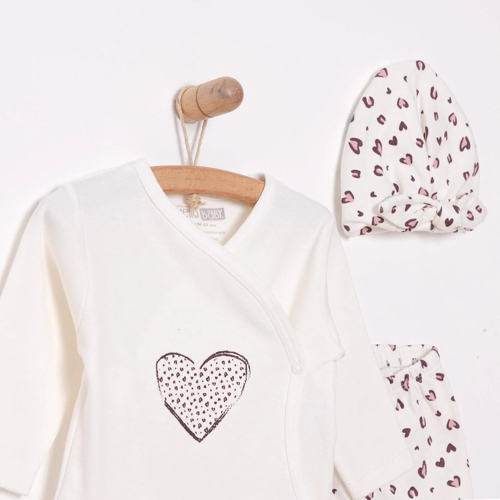 HelloBaby Body - Hat - Footed Jumpsuit - Ecru - ebebek - Black Friday