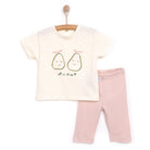 Bebetto Pink Pear Girl Tshirt - Leggings - Ecru - ebebek - Black Friday
