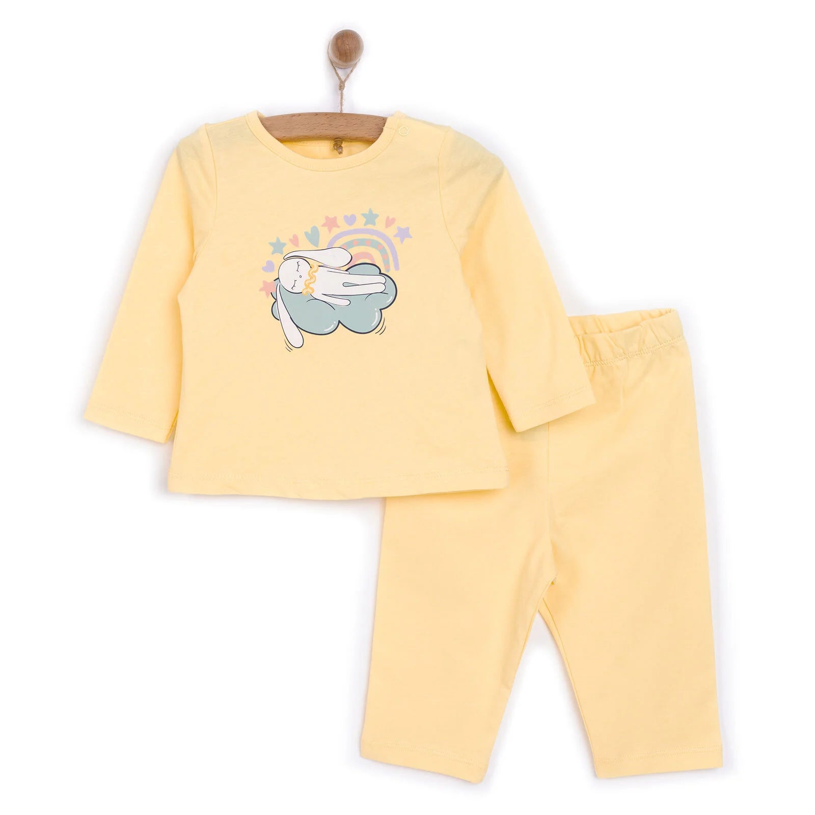 HelloBaby Girl Long Sleeve Pyjamas Set - Yellow - ebebek - Black Friday