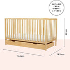 Ickle Bubba Hartley Classic Cot & Under Drawer - Pine - ebebek - Black Friday