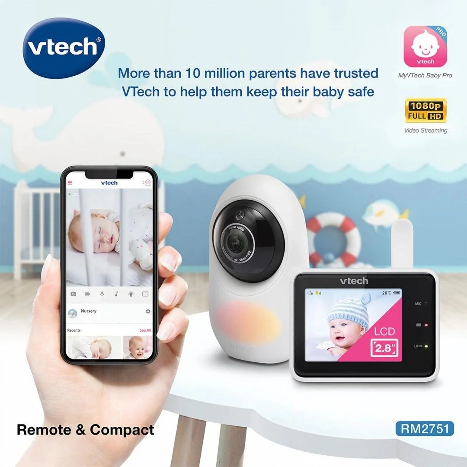 VTech RM2751 2.8" Smart Wi - Fi Baby Monitor - ebebek - Black Friday