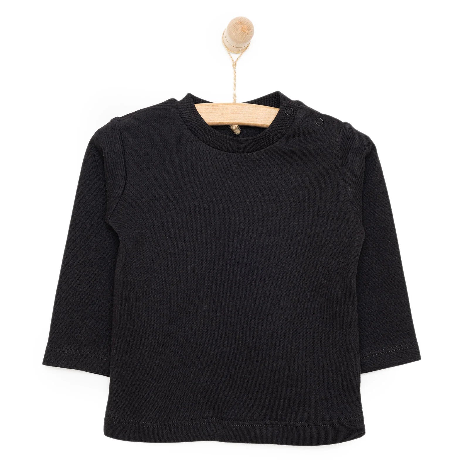 HelloBaby Basic Interlock Long Sleeve T-Shirt - Black - ebebek - Black Friday