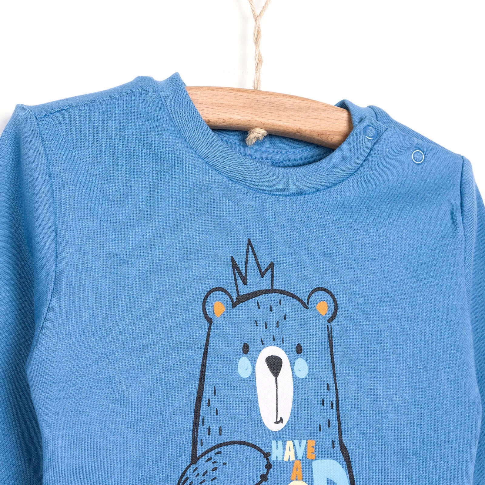 HelloBaby Basic Boy Bear Printed Jogging - Sax Blue - ebebek - Black Friday