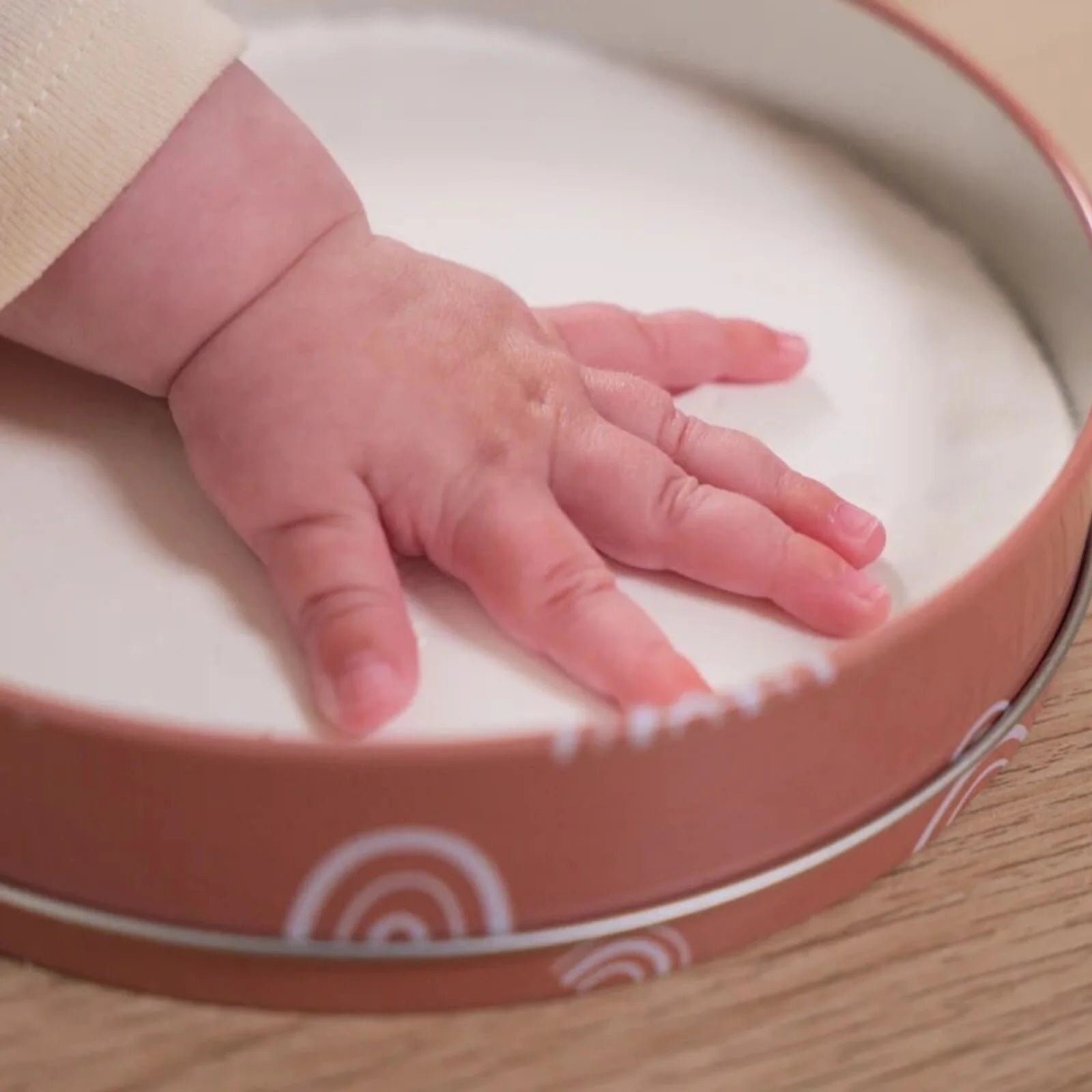 Petit Artichaut Baby Hand & Foot Imprints Round Box - Rainbow Terracotta - ebebek - Black Friday