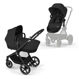 Cybex EOS Lux Silver 2 - in - 1 Pushchair - Moon Black Moon Black - ebebek