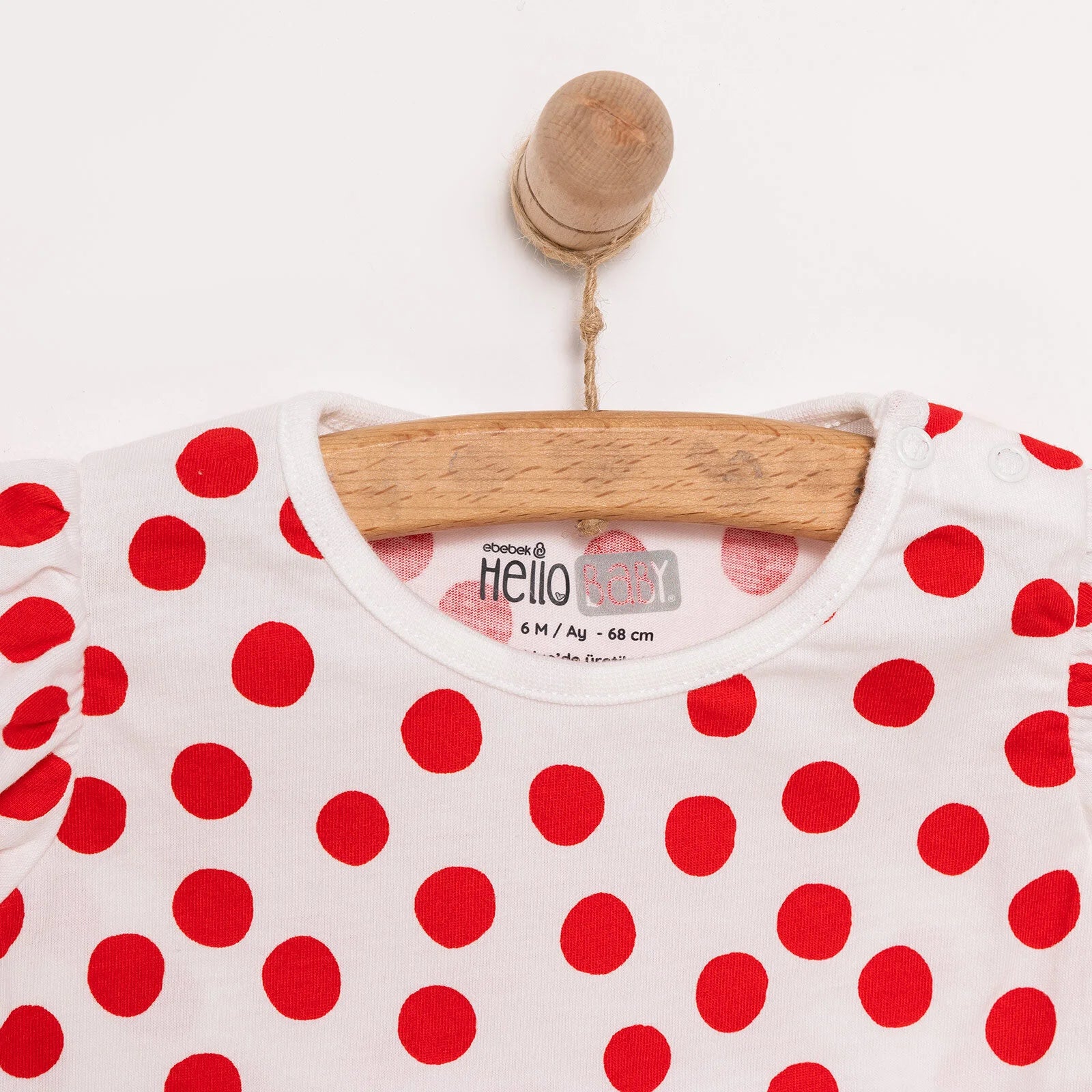 HelloBaby Basic Girl Polka Dot Patterned Tshirt - Red - ebebek - Black Friday