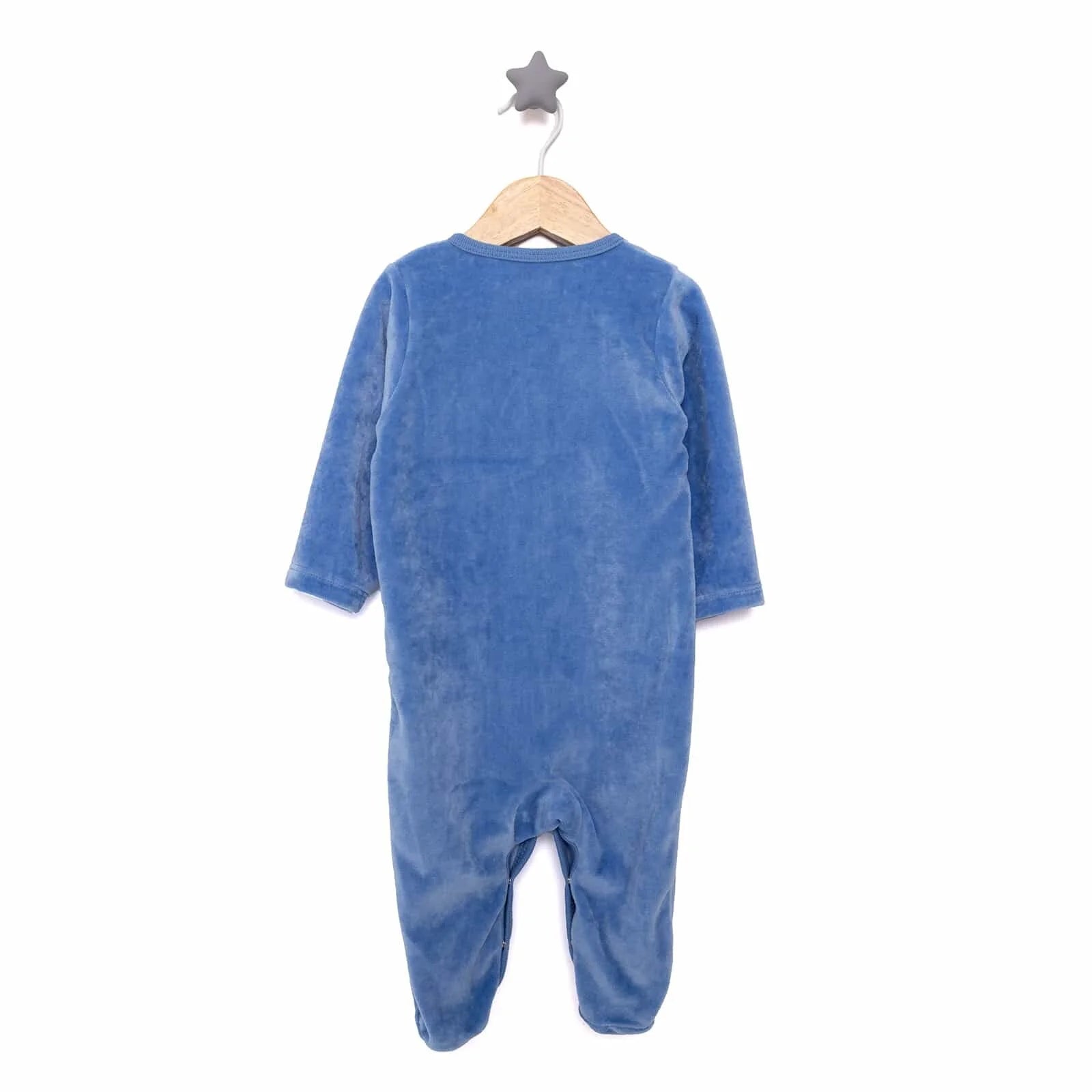 HelloBaby Boy Velvet Footed Jumpsuit - Light Blue - ebebek - Black Friday