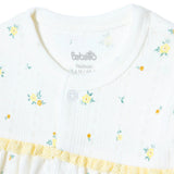 Bebetto Girls Cardigan & Footed Trousers Set Floral Print Snap Fastening Bloom Crew Neck Full Length - Yellow Yellow - ebebek