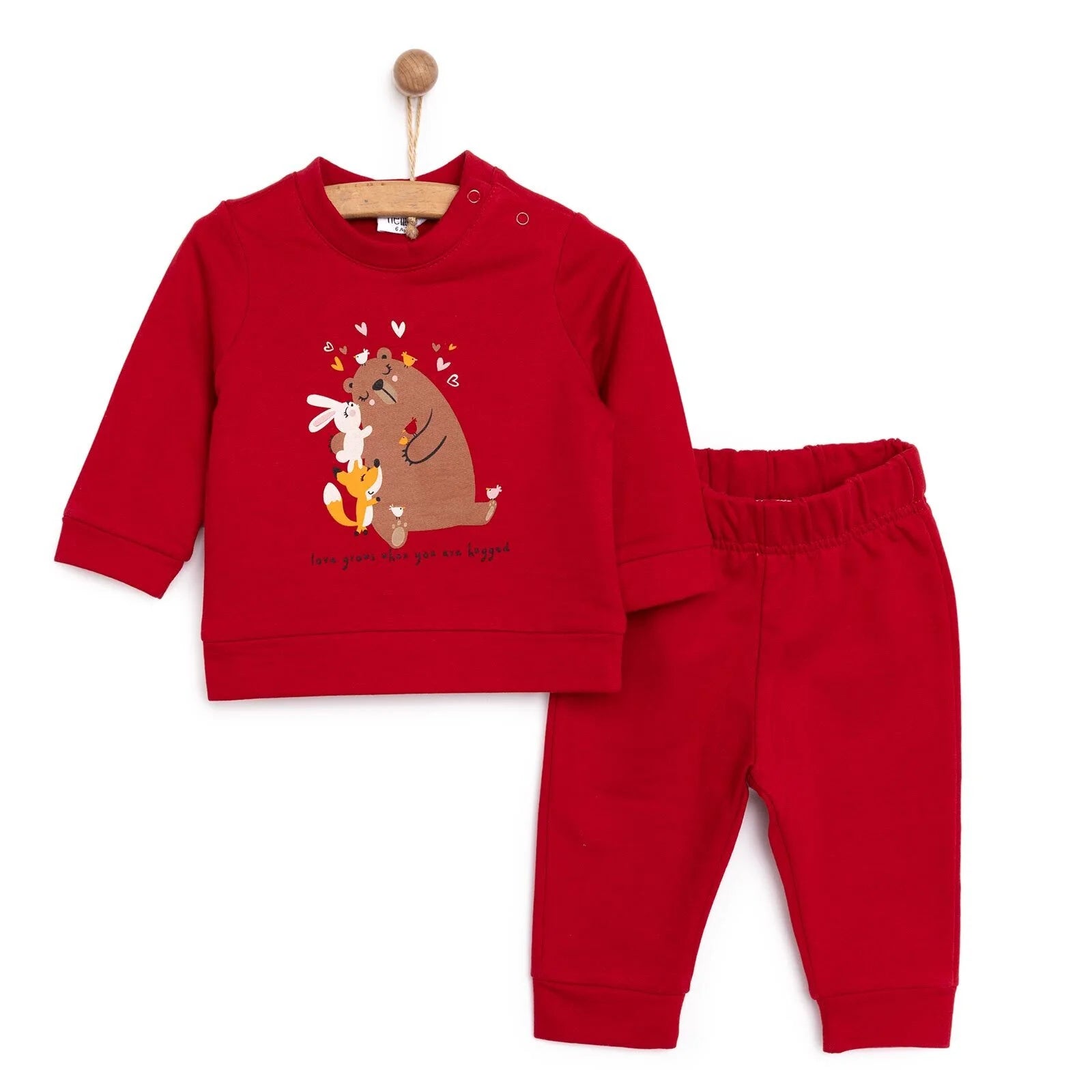 HelloBaby Basic Girl Jogging Set - Red - ebebek - Black Friday