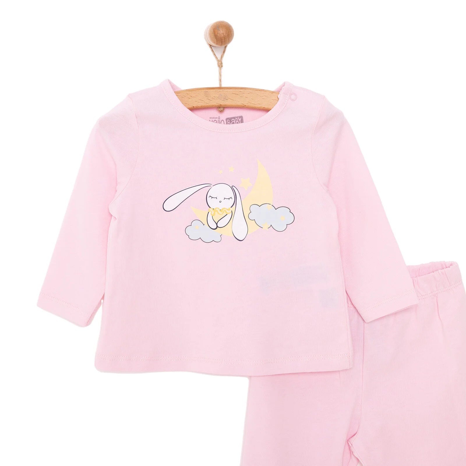 HelloBaby Girl Long Sleeve Pyjamas Set - Light Pink - ebebek - Black Friday