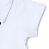 Baby Boy Short - Sleeve Bodysuit Car Print Snap Fastening Polo Collar - Ecru Ecru - ebebek