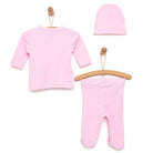 HelloBaby Newborn Organic Wrapover Top - Hat - Footed Set - Pink - ebebek - Black Friday