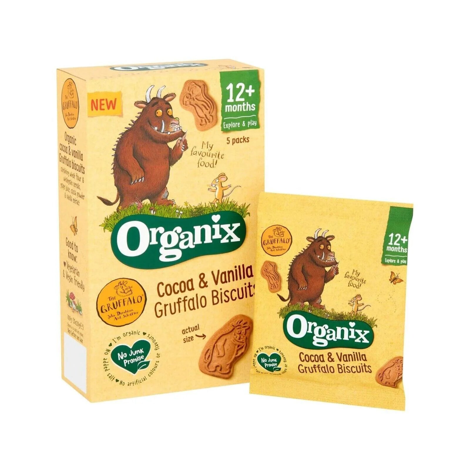 Organix Gruffalo Cocoa & Vanilla Biscuit 12+ months 100g (5x20g) - ebebek - Black Friday