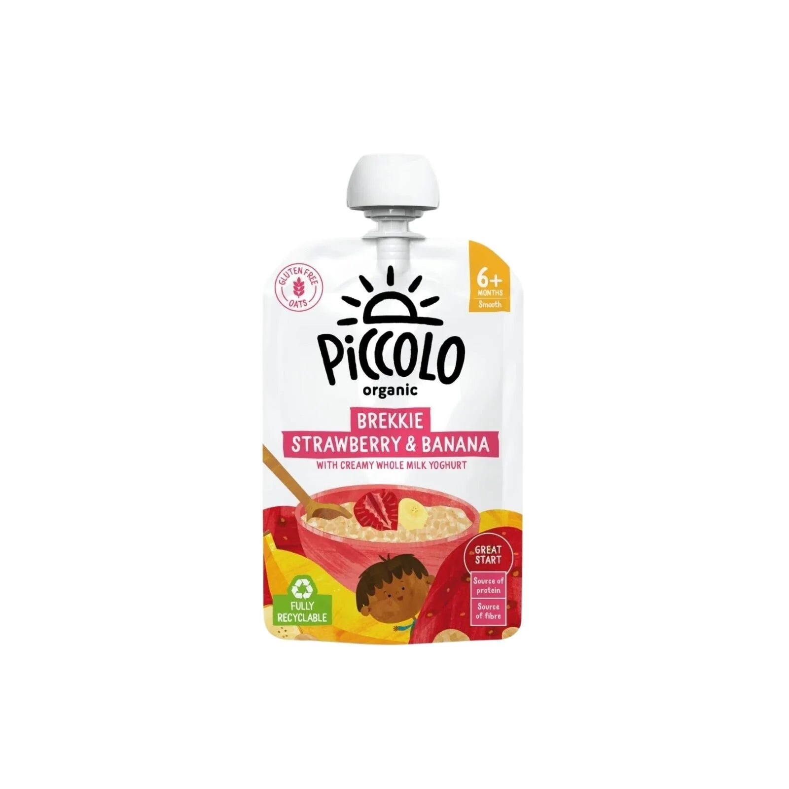 Piccolo Organic Brekkie Strawberry & Banana 6+ months 100g - ebebek - Black Friday