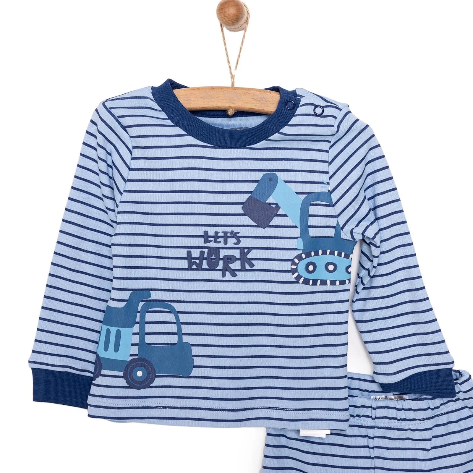 HelloBaby Baby Boy Long Sleeve Pyjamas Set - Dark Blue - ebebek - Black Friday