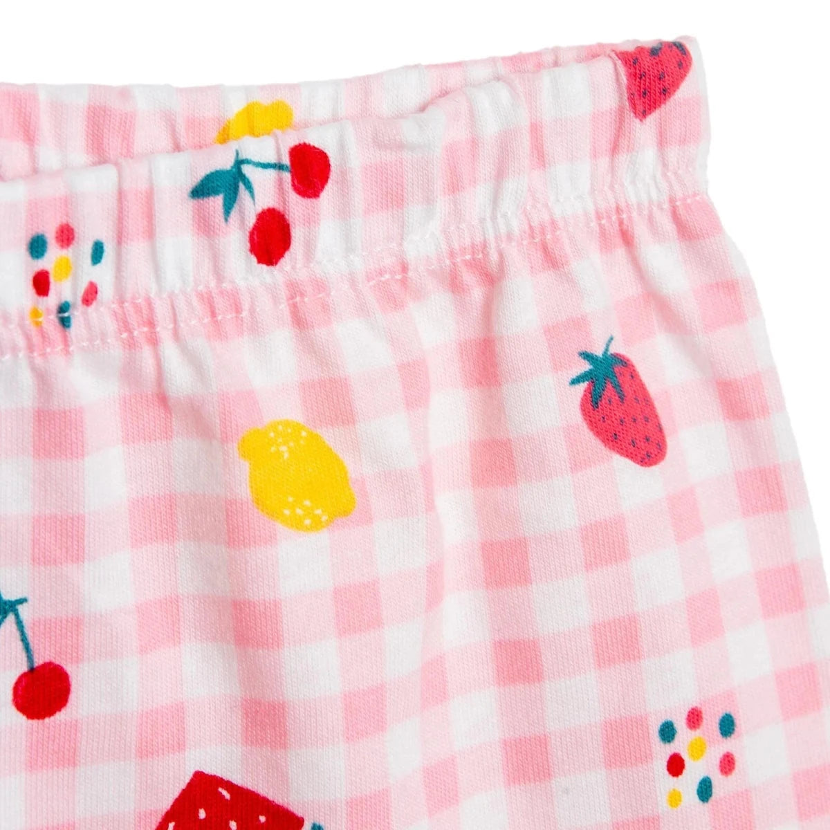 HelloBaby Girls Short Sleeve Pyjamas Set Fruit Print Buttoned Shirt Collar Short Length Short Sleeve - Pink Pink - ebebek