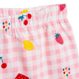 HelloBaby Girls Short Sleeve Pyjamas Set Fruit Print Buttoned Shirt Collar Short Length Short Sleeve - Pink Pink - ebebek