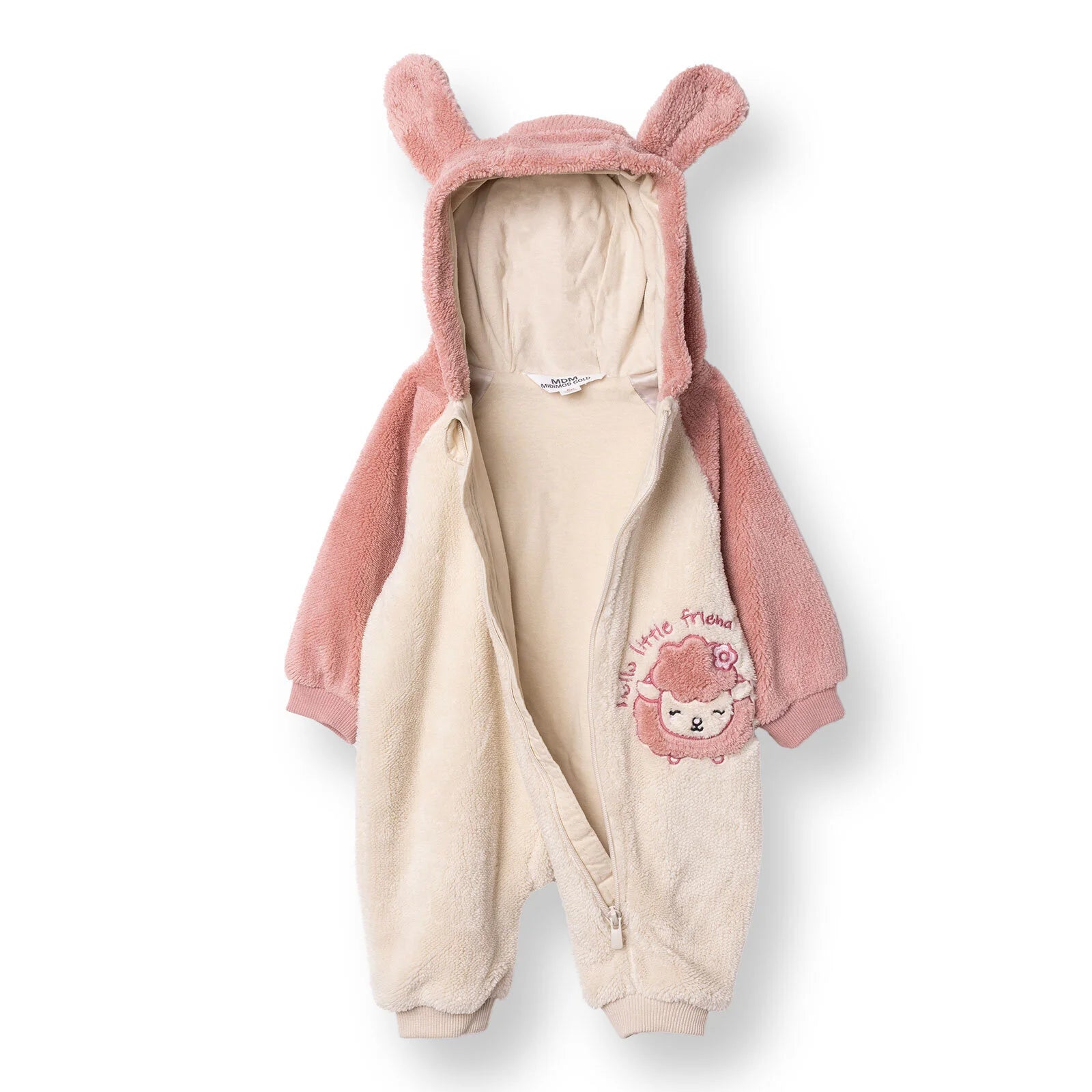 Midimod Newborn Welsoft Footless Jumpsuit - Ecru - ebebek - Black Friday