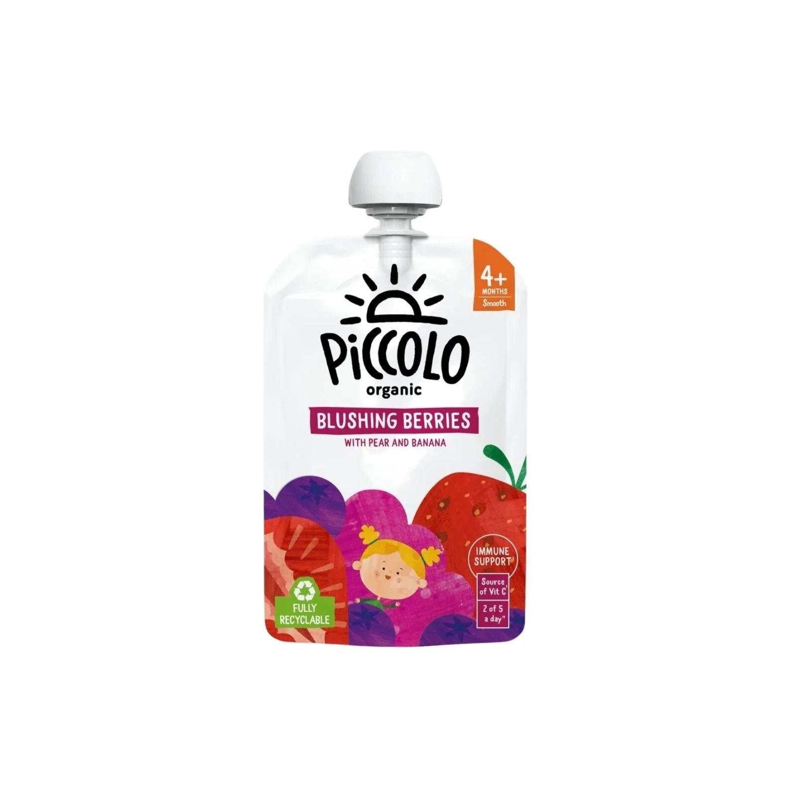 Piccolo Organic Blushing Berries Pear & Banana 4+ months 100g - ebebek - Black Friday
