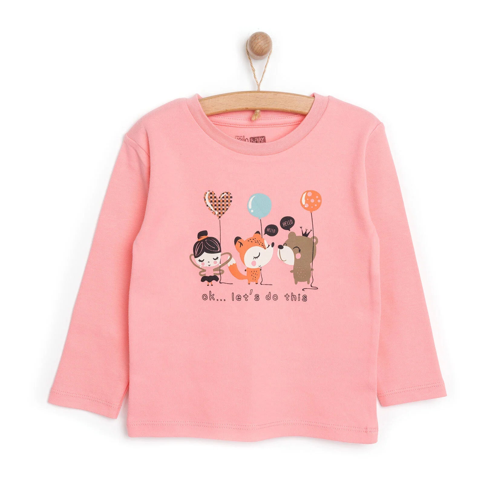 HelloBaby Basic Long Sleeve Tshirt - Light Pink - ebebek - Black Friday