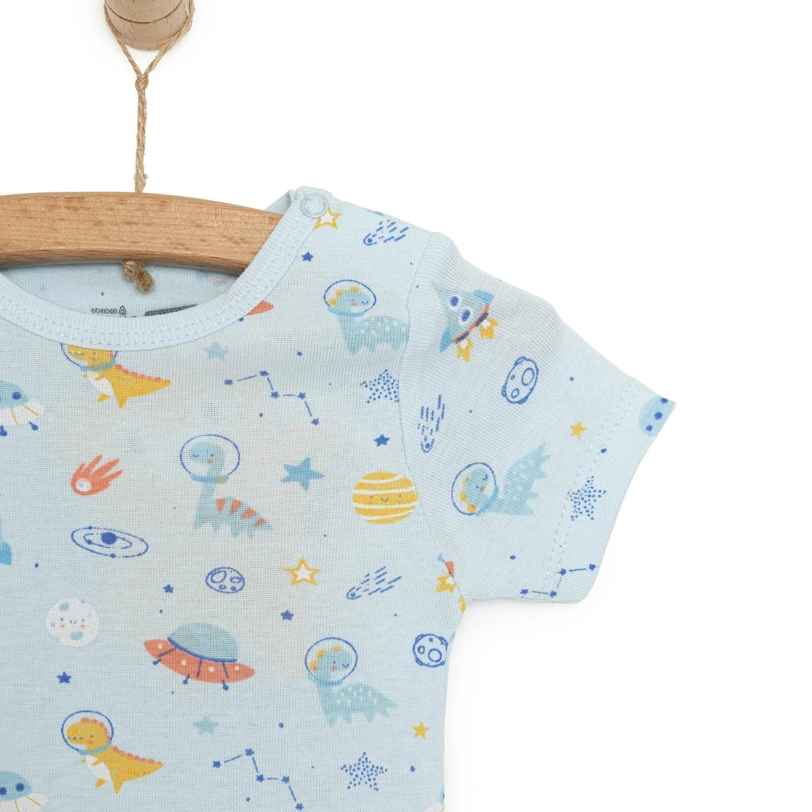 HelloBaby Galaxy Patterned Short Sleeve Bodysuit - Blue - ebebek - Black Friday