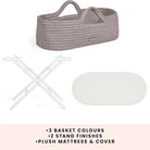 Ickle Bubba Nova Moses Basket & Stand - Tawny & White - ebebek - Black Friday