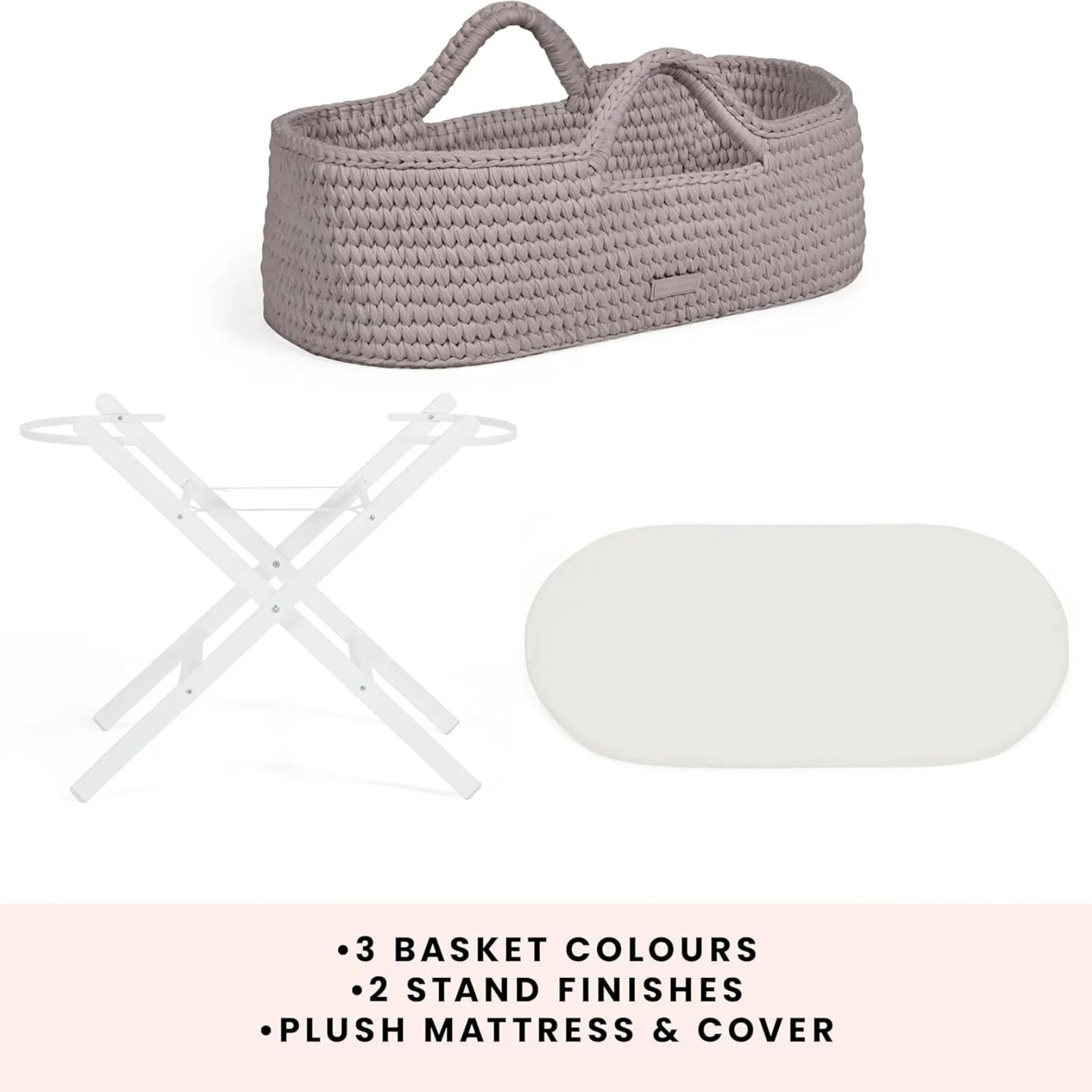 Ickle Bubba Nova Moses Basket & Stand - Tawny & White - ebebek - Black Friday