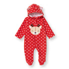 HelloBaby My First Christmas Newborn Girl Polar Footed Jumpsuit - Red Printed - ebebek - Black Friday