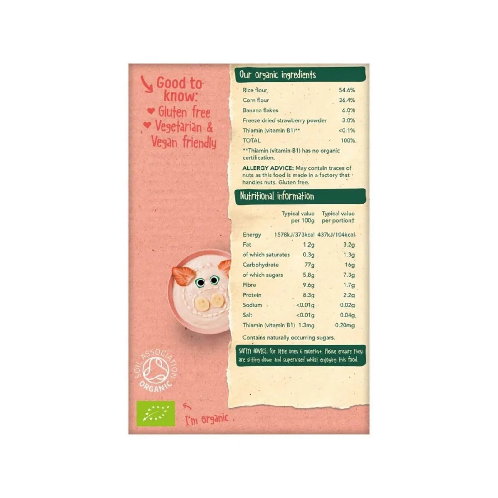Organix Strawberry & Banana Porridge 6+ months 120g - ebebek - Black Friday