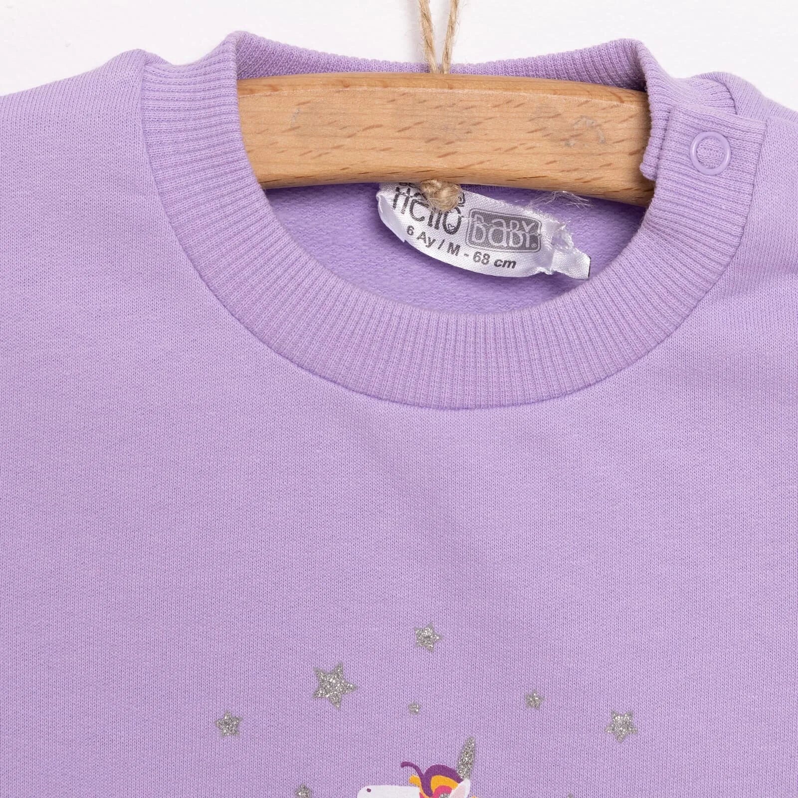 HelloBaby Baby Girl Unicorn Printed Sweatshirt - Purple - HelloBaby - ebebek