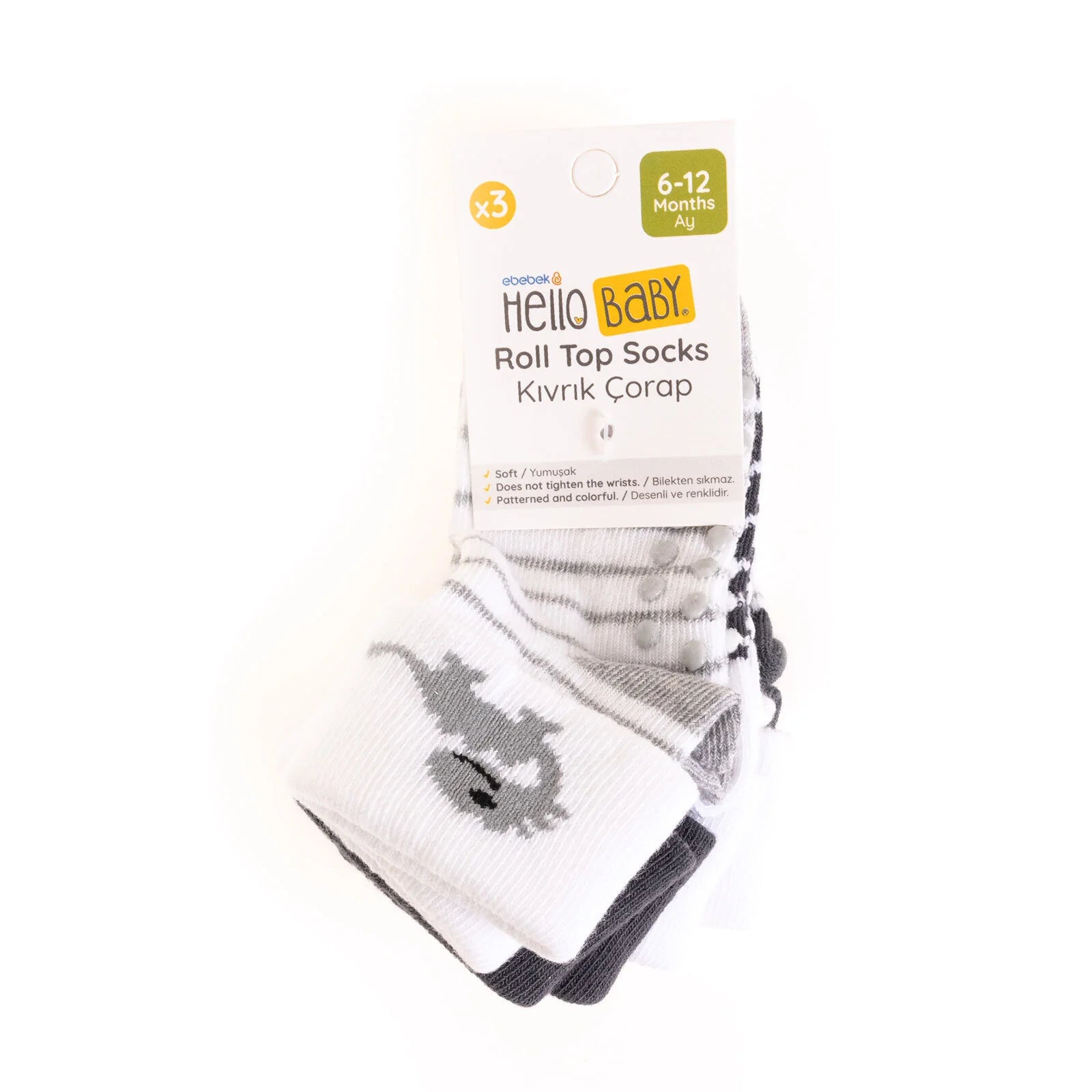 HelloBaby Baby Boy Pack of 3 Socks - Grey - ebebek - Black Friday