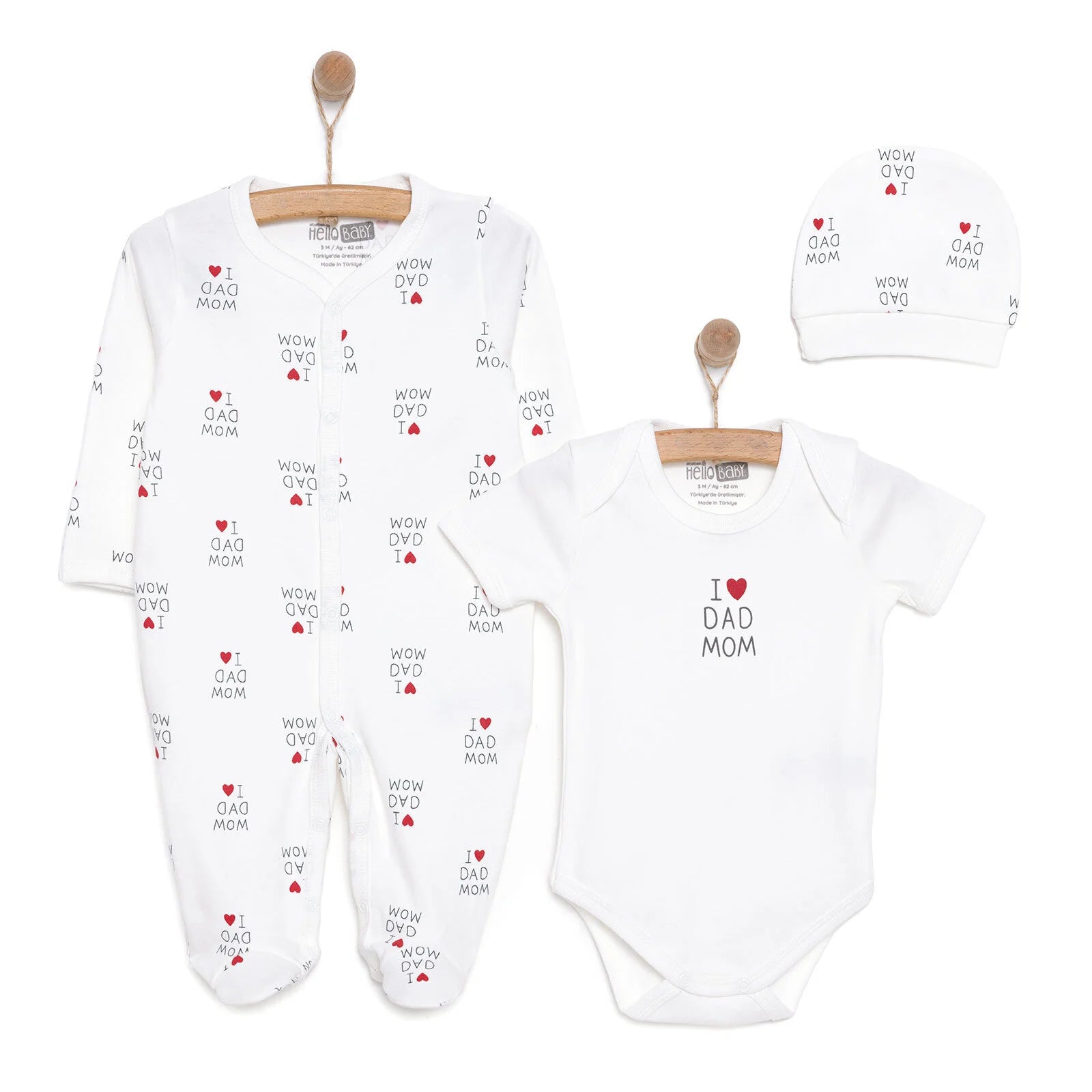 HelloBaby Newborn Baby Mom&Dad Jumpsuit - Ecru - ebebek - Black Friday