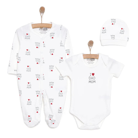 HelloBaby Newborn Baby Mom&Dad Jumpsuit - Ecru Ecru - ebebek