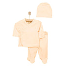 HelloBaby Newborn Organic Wrapover Top - Hat - Footed Set - Orange - ebebek - Black Friday