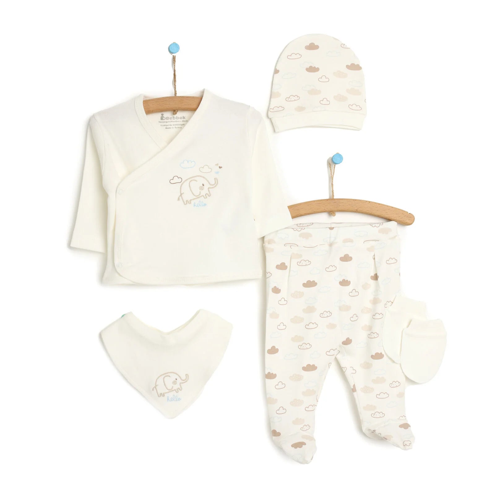 Bebbek Baby Boy 5 Pcs Newborn Starter Set - Ecru - ebebek - Black Friday