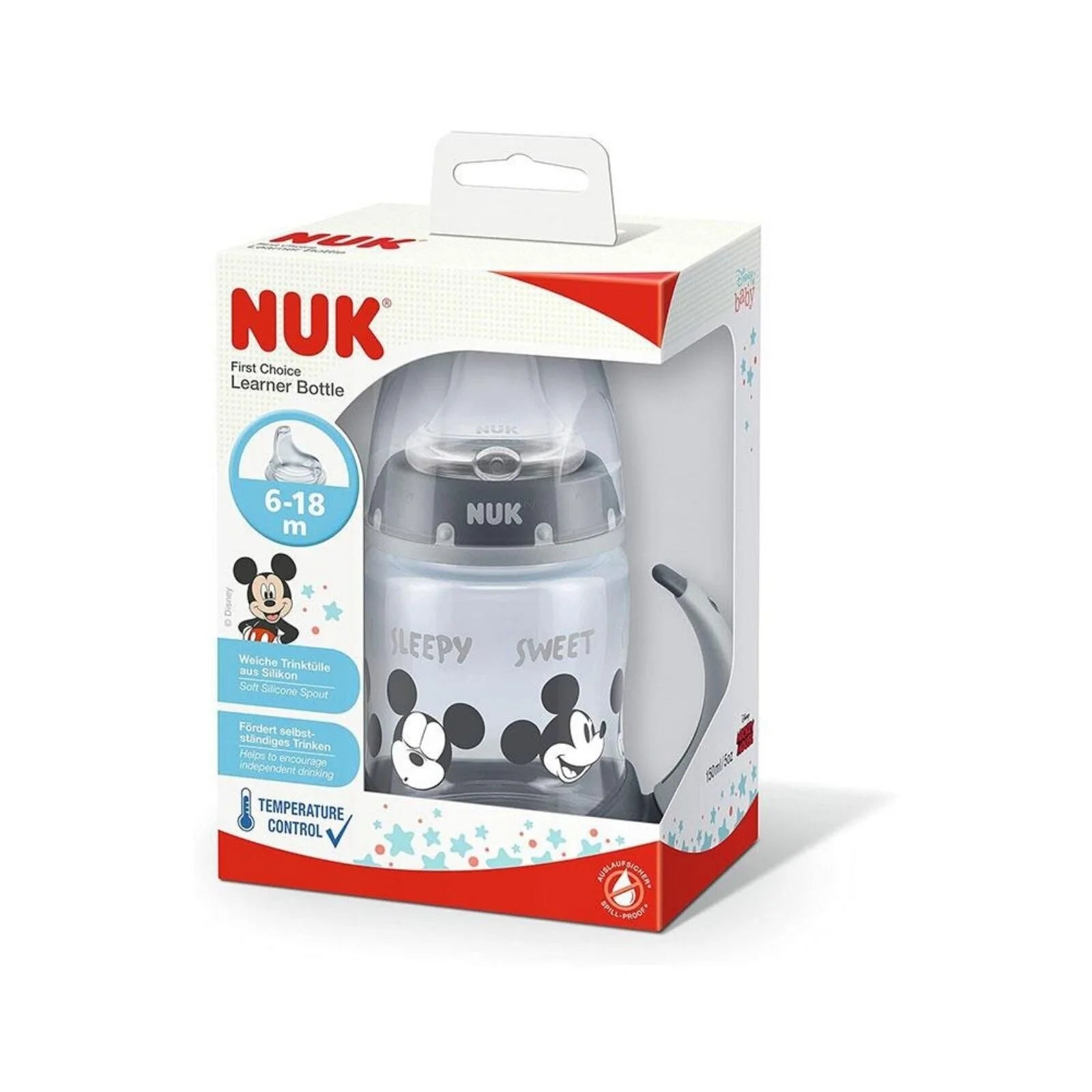 NUK Disney Mickey Mouse Learner Bottle with Spout 6 - 18 months 150ml - ebebek - Black Friday
