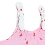 HelloBaby Girls Dress Buttoned Berry Belle Crew Neck Short Sleeve - Pink Printed Pink Printed - ebebek