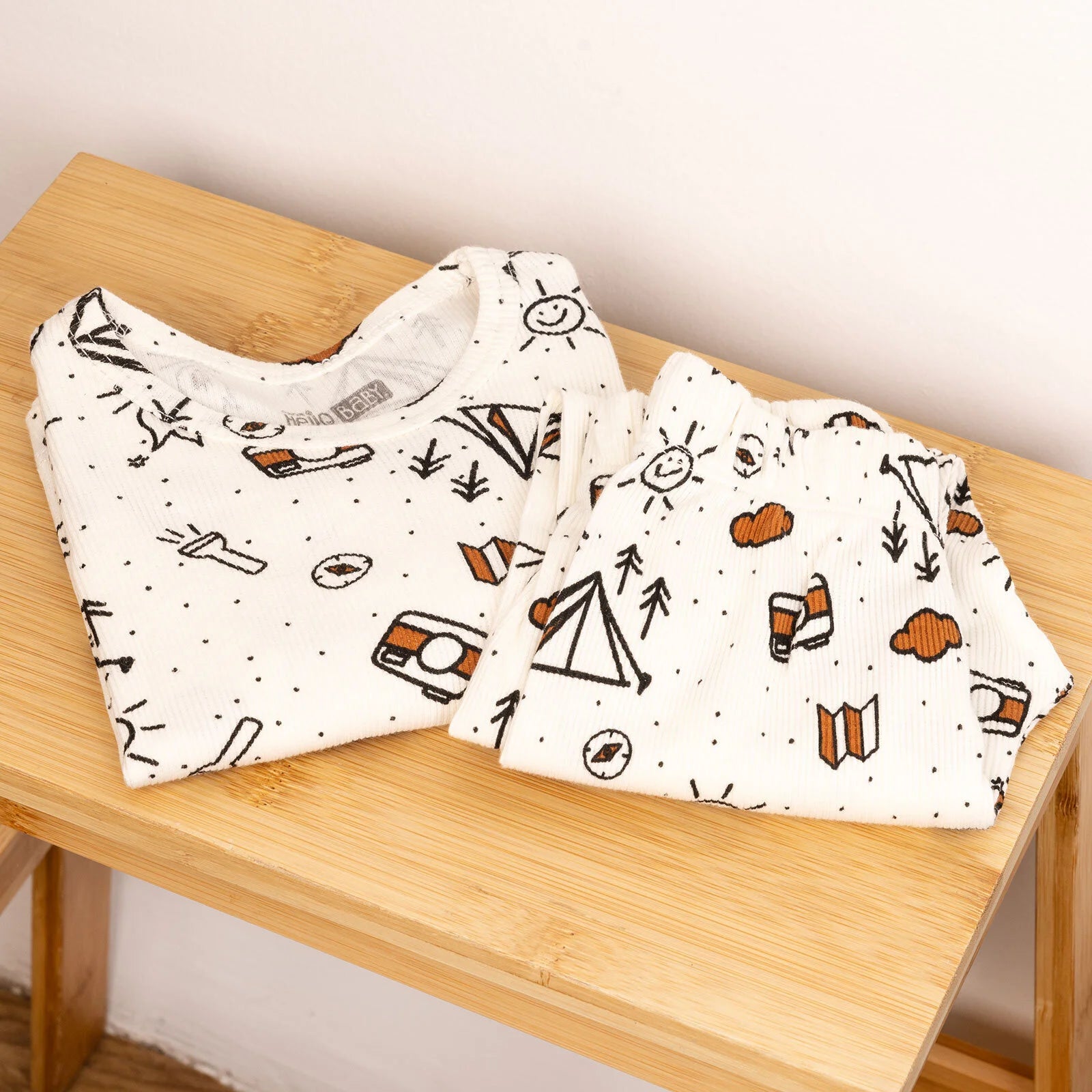 HelloBaby Baby Boy Long Sleeve Pyjamas - Ecru - ebebek - Black Friday