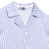 HelloBaby Boys Short Sleeve Pyjamas Set Striped Buttoned Peter Pan Collar Short Length Short Sleeve - Blue Blue - ebebek