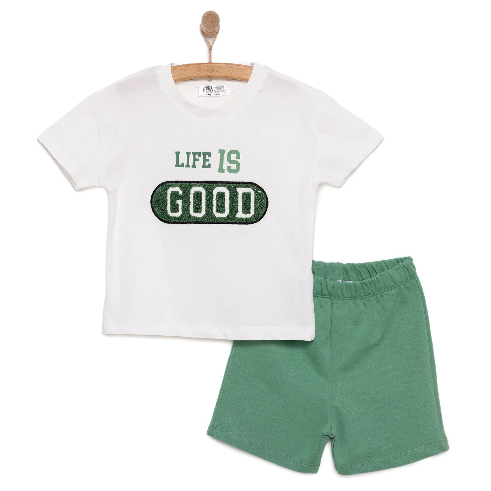 HelloBaby Motto Boy T-shirt & Short - White - ebebek - Black Friday