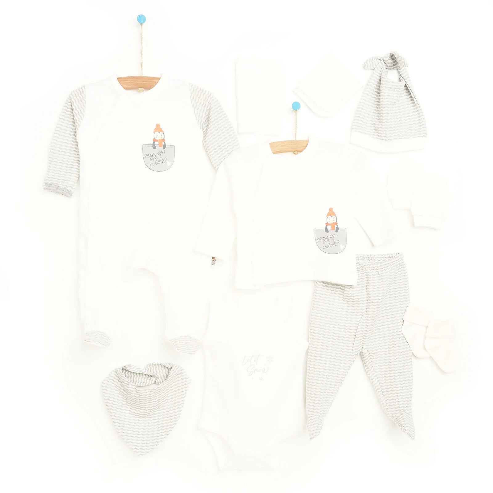 Bebbek Baby Boy 10 Pcs Newborn Starter Set - Snow Melange - ebebek - Black Friday