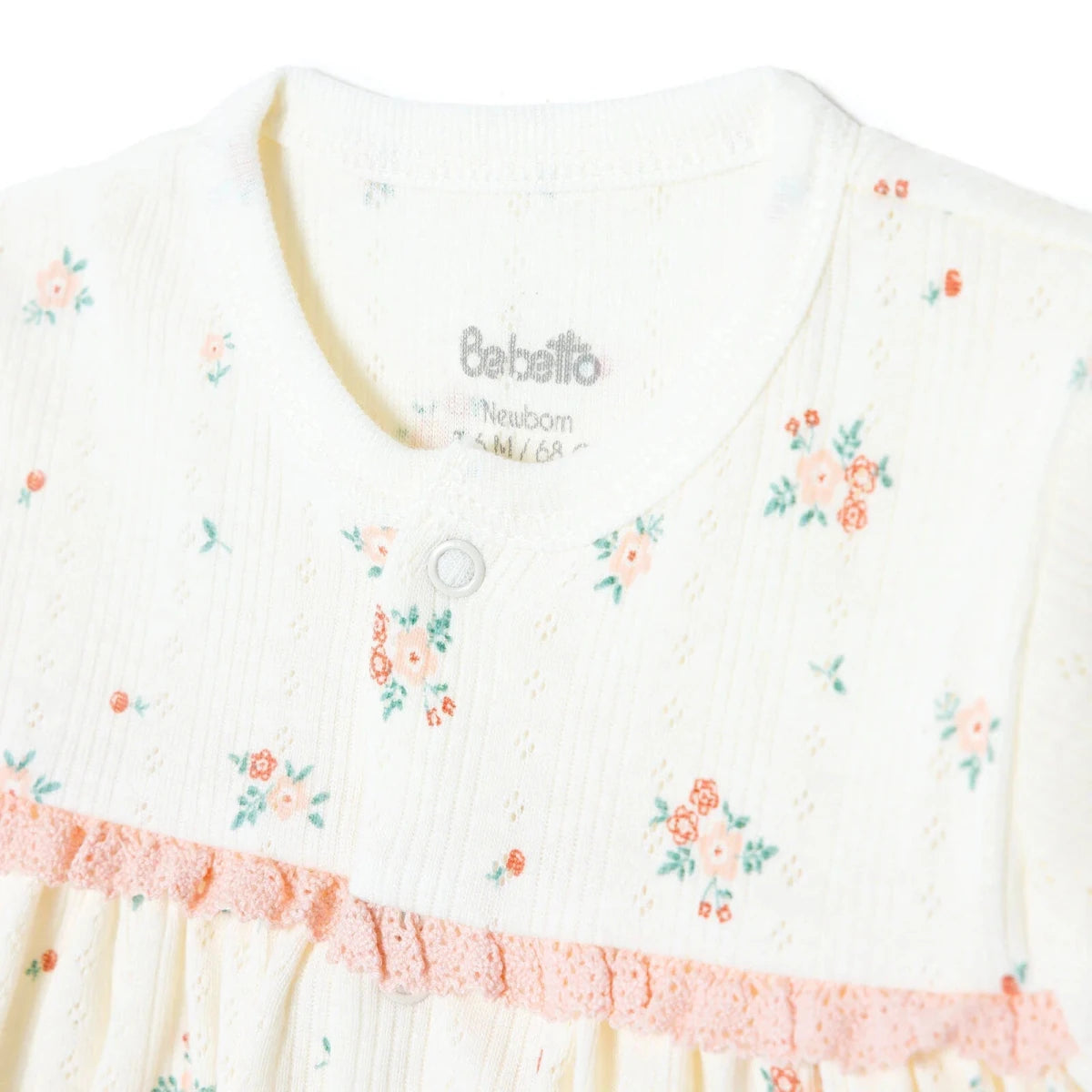 Bebetto Girls Cardigan & Footed Trousers Set Floral Print Snap Fastening Bloom Crew Neck Full Length - Pink Pink - ebebek